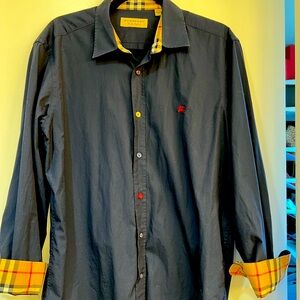 Burberry motif monogram blue long sleeve button down